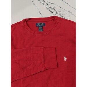 Polo Ralph Lauren Thermal Long Sleeve Shirt Men’s Large Red Sleepwear Cozy